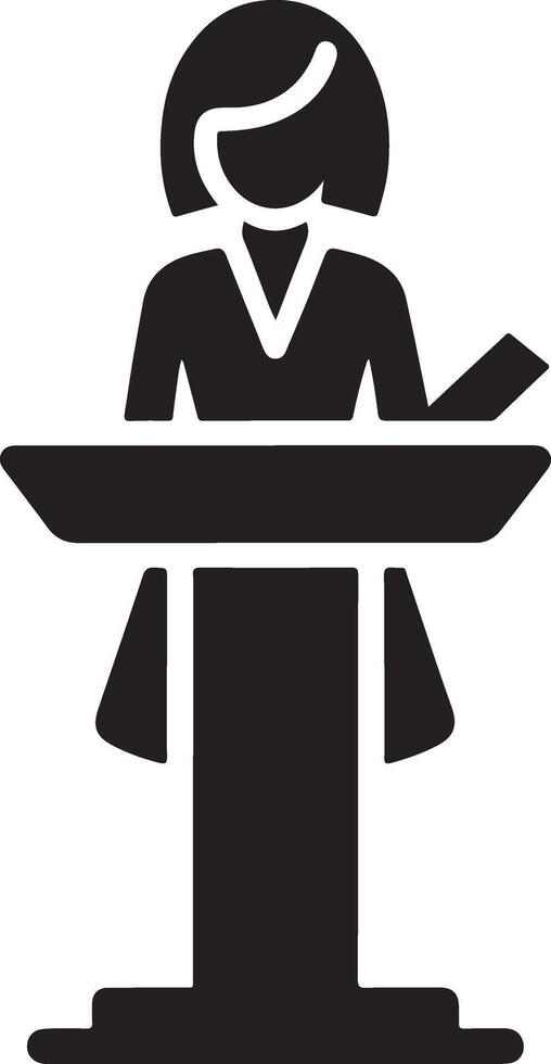 Podium Icon Vector Person Public Speech for Presentation white background 18