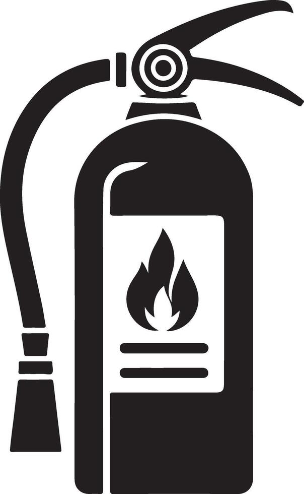 minimal Fire extinguisher icon, symbol, clipart, black color silhouette, white background 5 vector