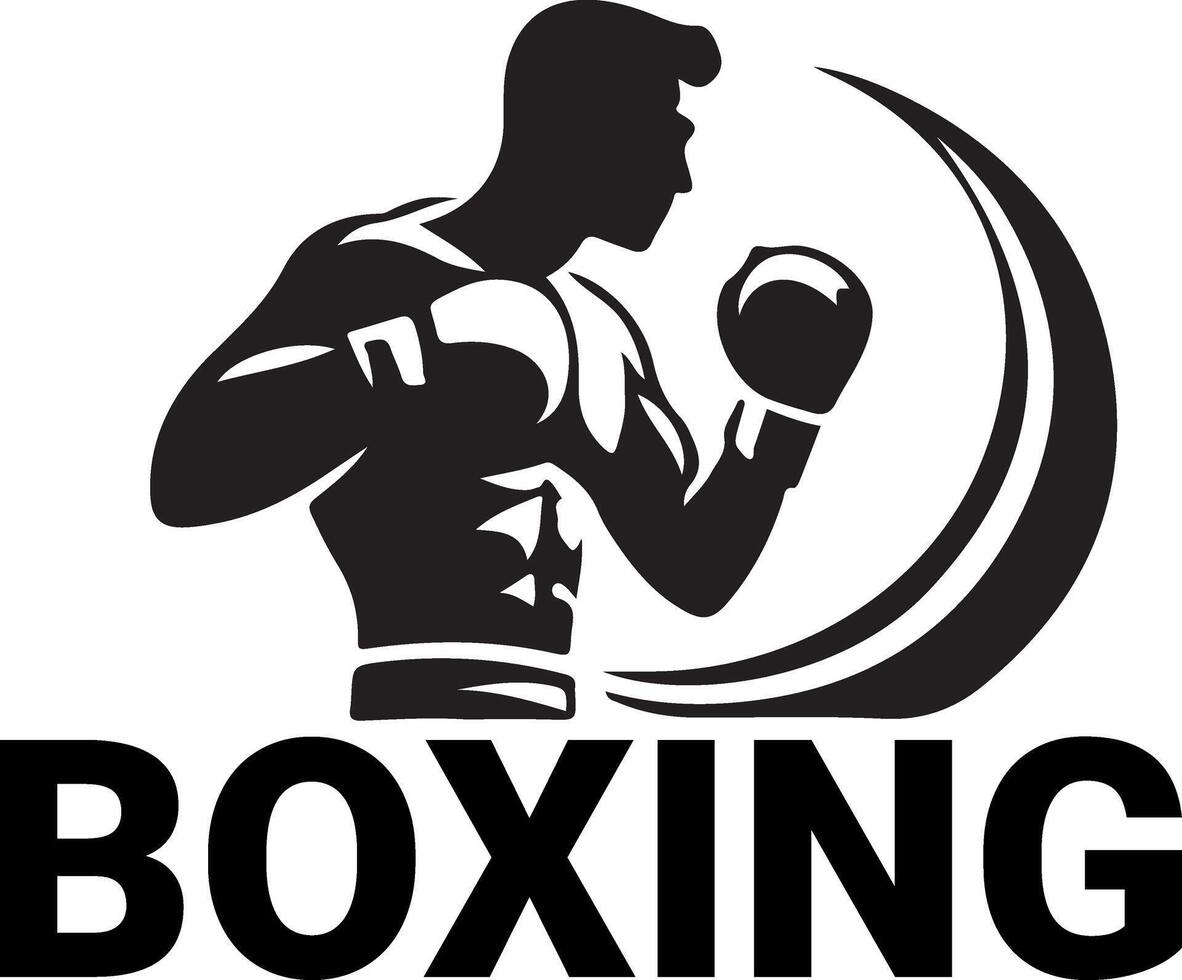 boxeo logo blanco antecedentes logotipos, vector silueta 8