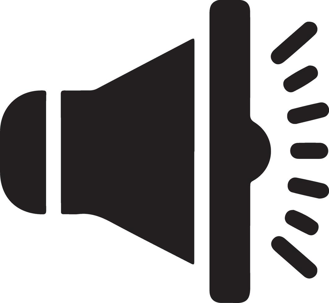 loud Speaker sound icon symbol, flat illustration, silhouette, white backgroun 24 vector