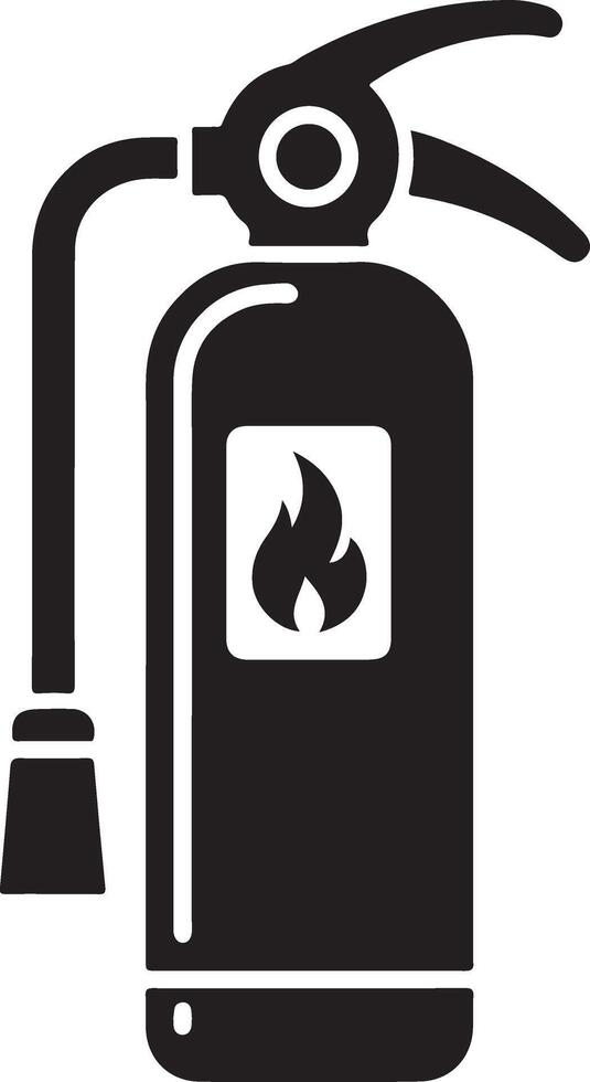 minimal Fire extinguisher icon, symbol, clipart, black color silhouette, white background 23 vector