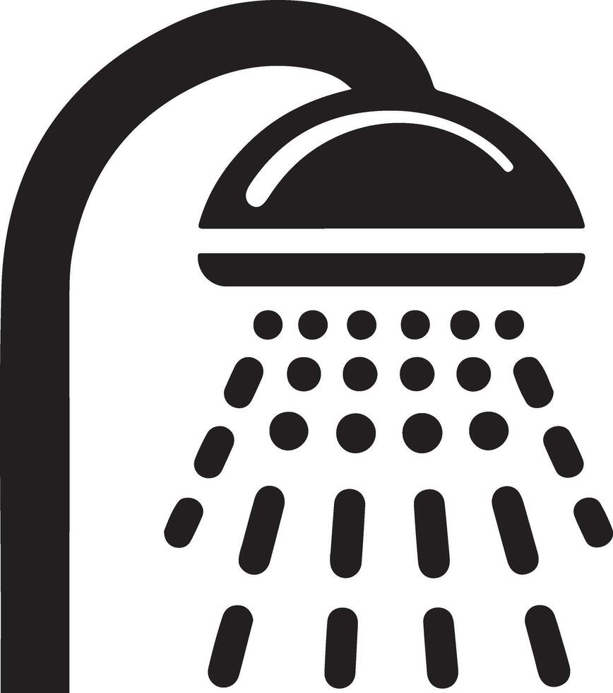 minimal Shower head icon, symbol, clipart, black color silhouette, white background 2 vector