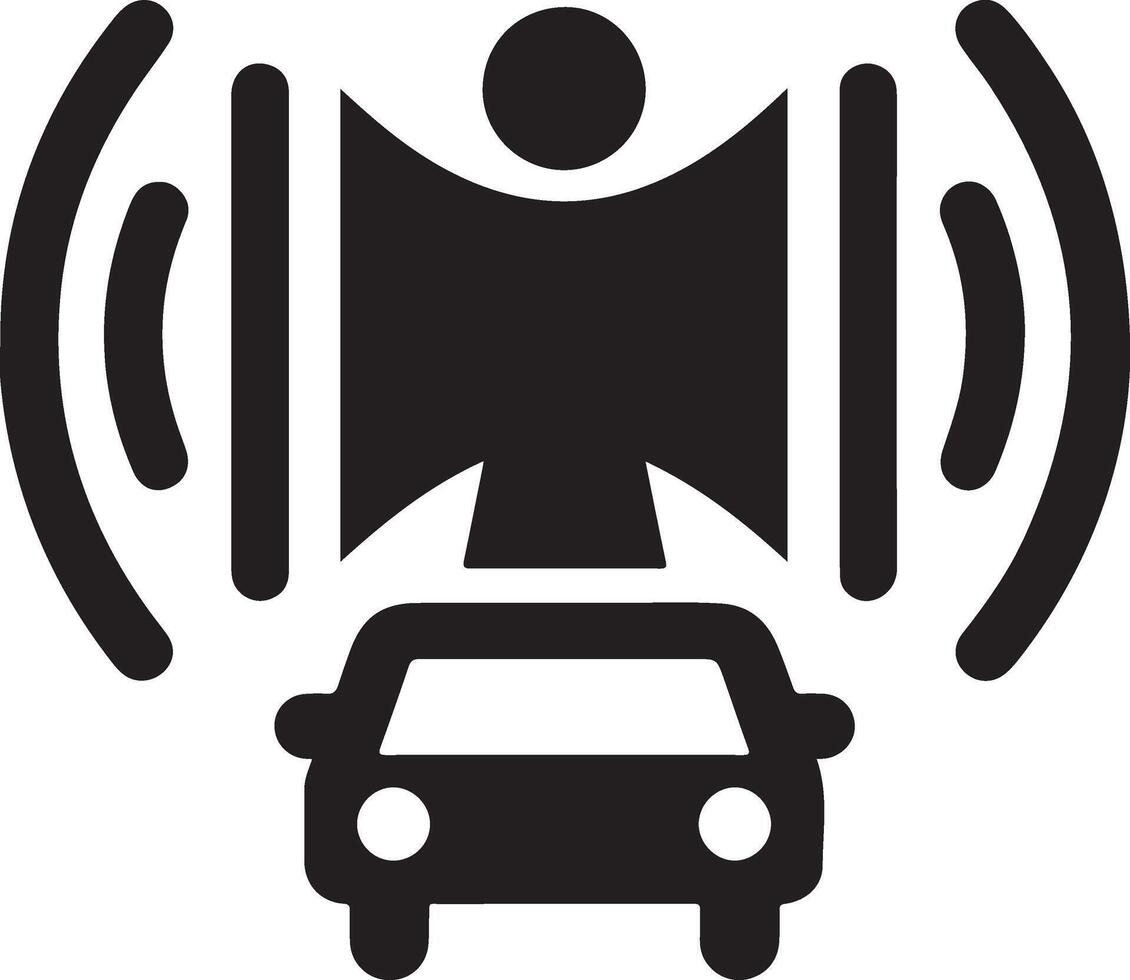 minimal car horn icon vector silhouette, black color, stop horn, white background 7