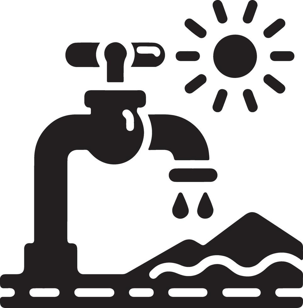 Water tap vector, symbol, clipart, sign, black color silhouette, white background 5 vector