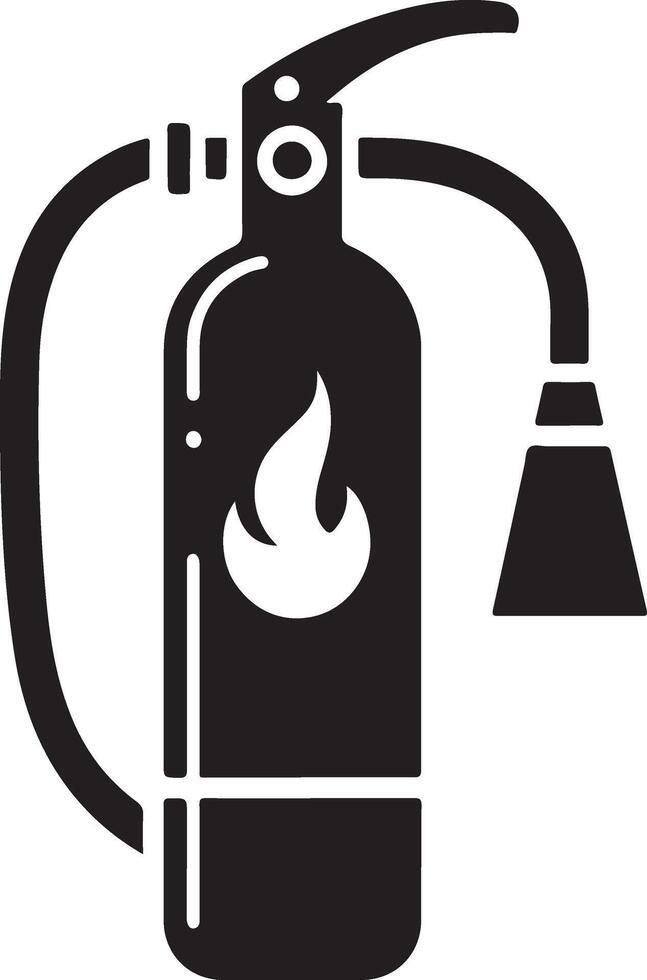 mínimo fuego extintor icono, símbolo, clipart, negro color silueta, blanco antecedentes 8 vector