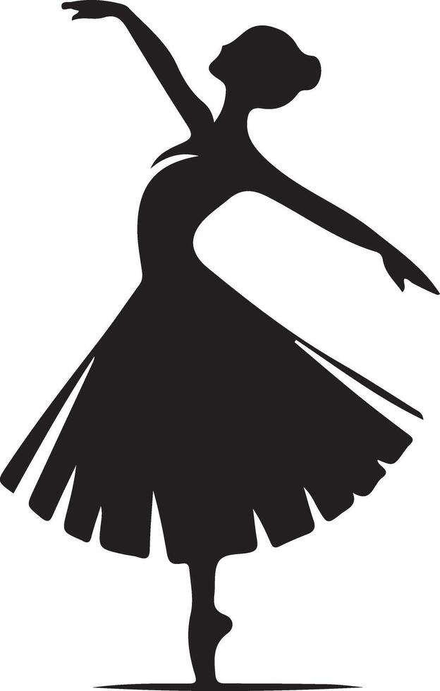 minimal Ballerina vector icon in flat style black color silhouette, white background 18