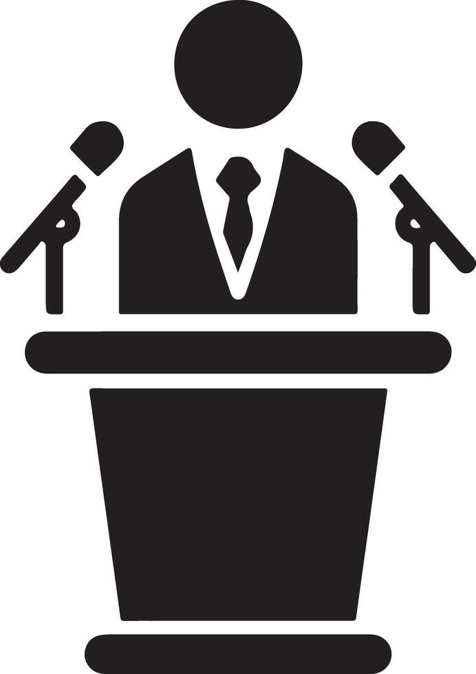 Podium Icon Vector Person Public Speech for Presentation white background 17