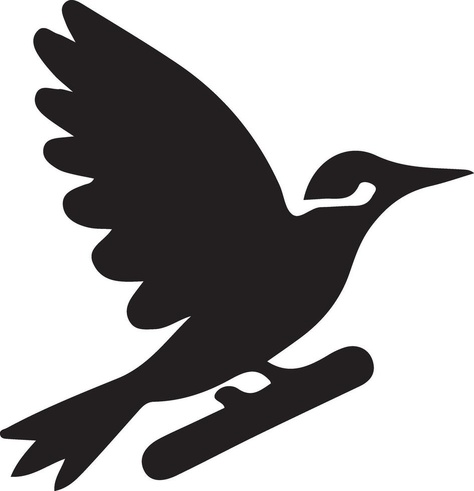 Woodpeckers bird logo concept, black color silhouette,  white background 20 vector