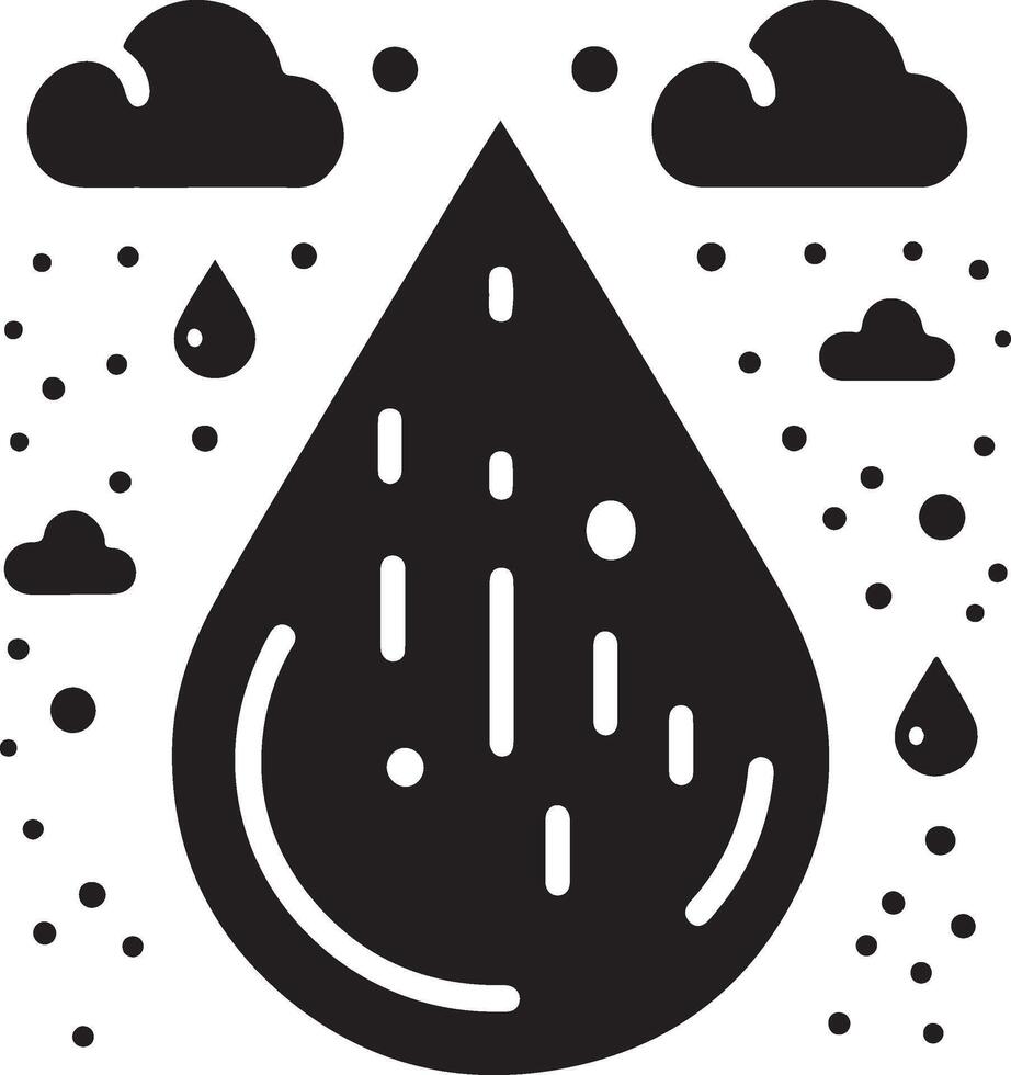 mínimo lluvia soltar icono símbolo, plano ilustración, negro color silueta, blanco antecedentes 18 vector