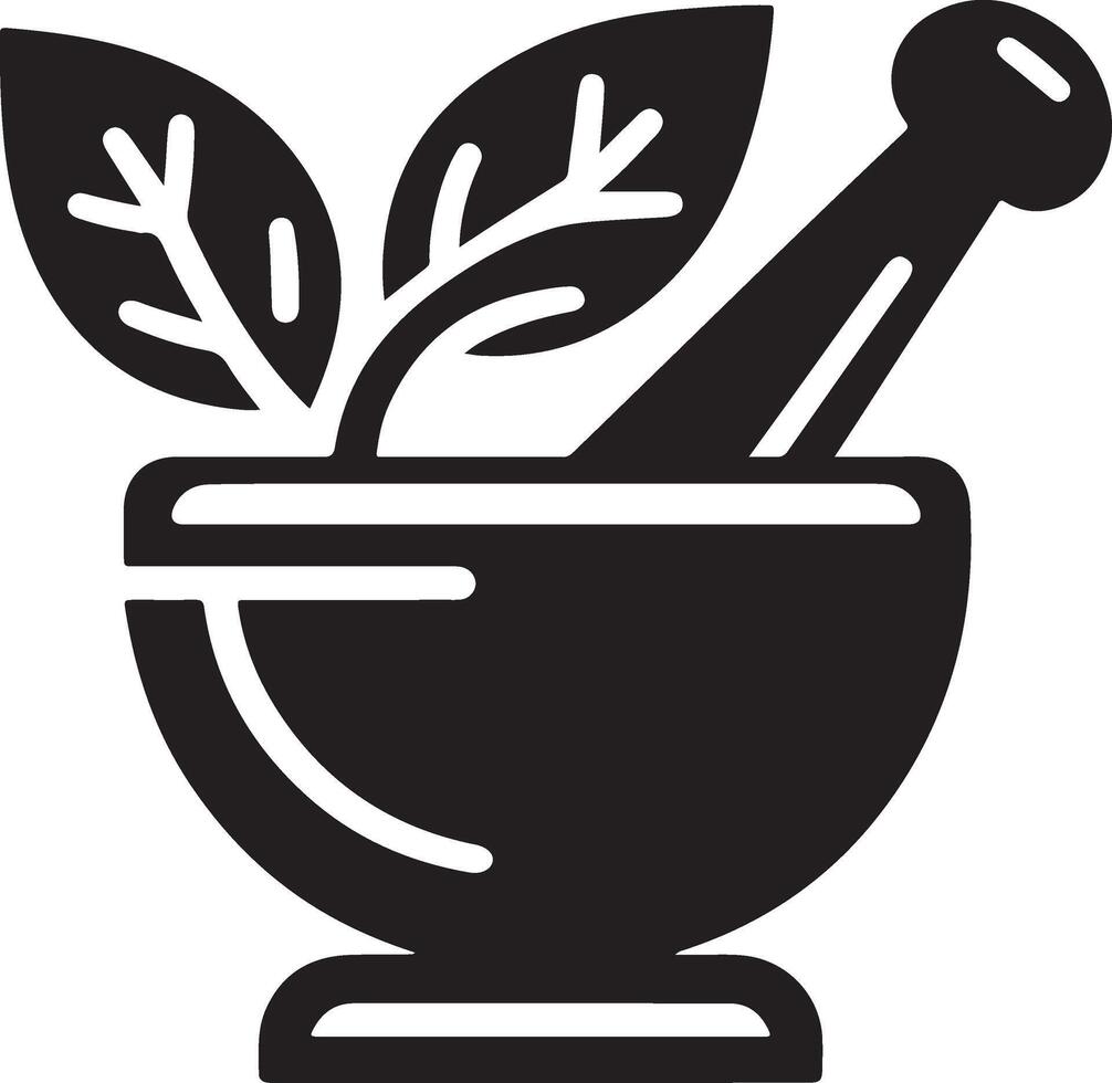 minimal Mortar and pestle icon symbol, flat illustration, white background 6 vector