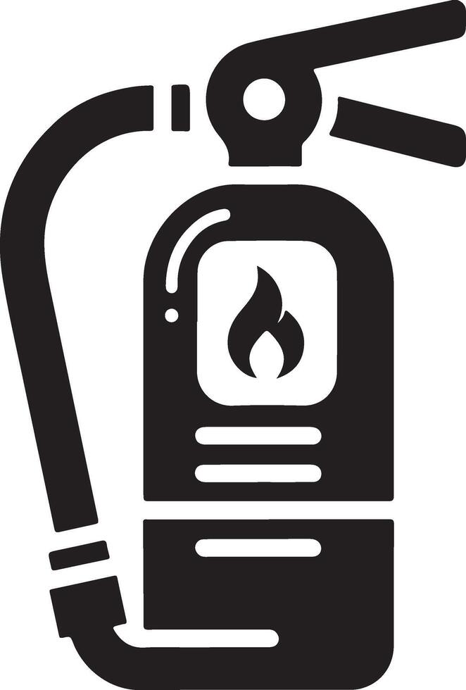 minimal Fire extinguisher icon, symbol, clipart, black color silhouette, white background 20 vector