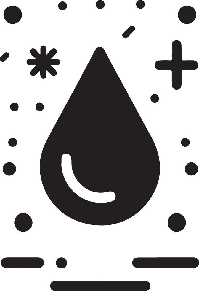 minimal Rain drop icon symbol, flat illustration, black color silhouette, white background 25 vector
