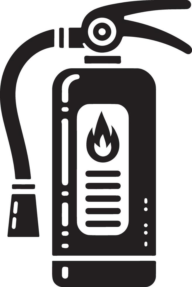 minimal Fire extinguisher icon, symbol, clipart, black color silhouette, white background 25 vector