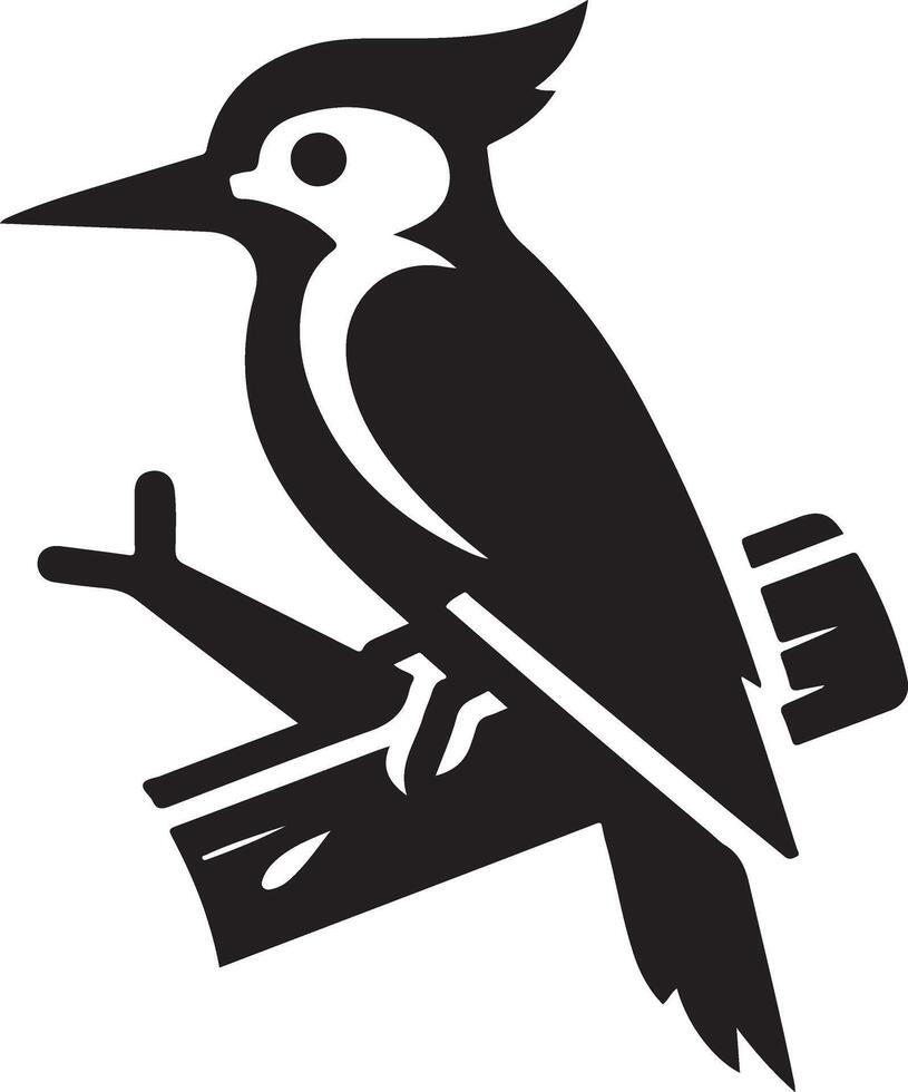 pájaros carpinteros pájaro logo concepto, negro color silueta, blanco antecedentes 14 vector