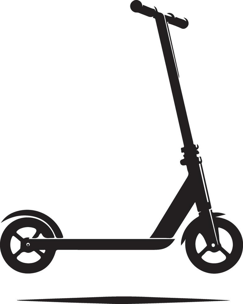 minimal Two wheeled Kick scooter vector black color silhouette, white background 22