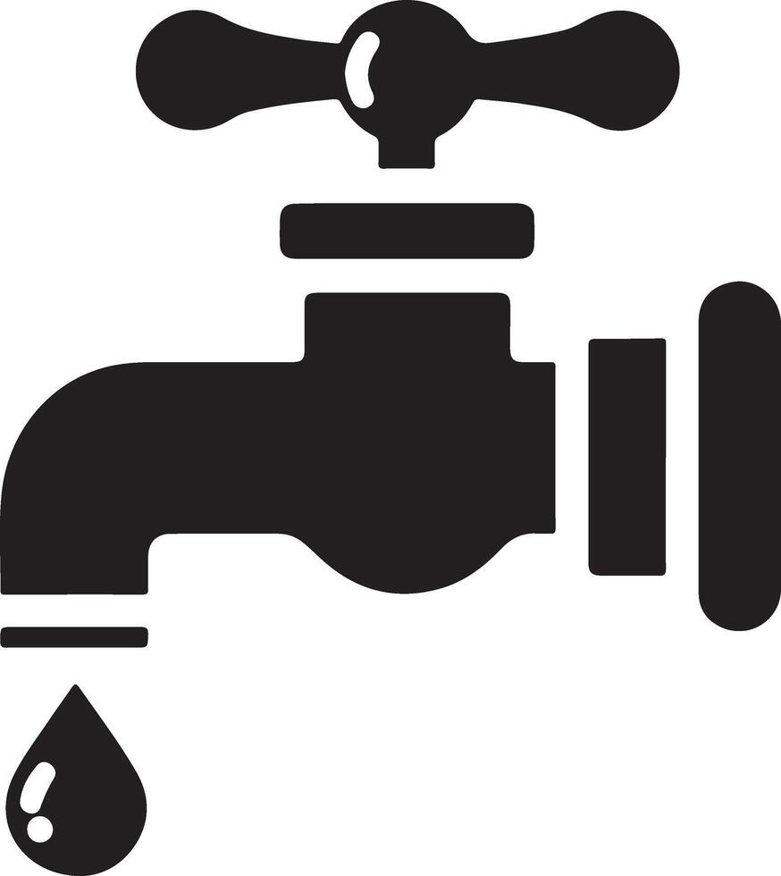 Water tap vector, symbol, clipart, sign, black color silhouette, white background 4 vector