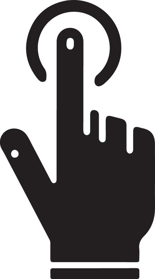 minimal Hand click icon vector flat illustration, black color silhouette, white background 11