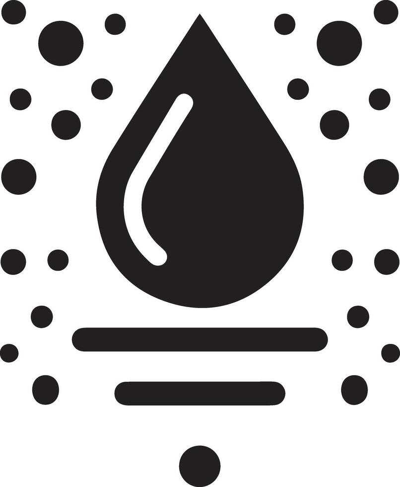 mínimo lluvia soltar icono símbolo, plano ilustración, negro color silueta, blanco antecedentes dieciséis vector