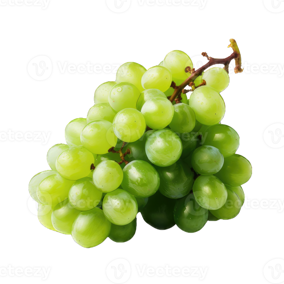 AI generated Bunch of white grapes. on transparent Background PNG