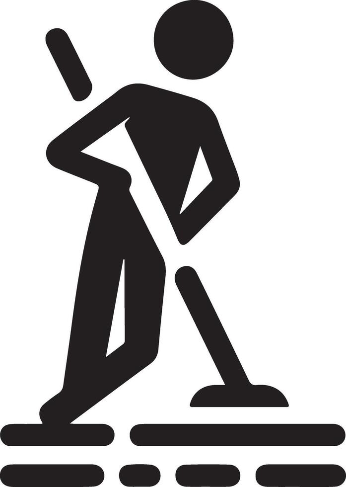 minimal Floor mop icon symbol, flat illustration, black color silhouette, white background 29 vector