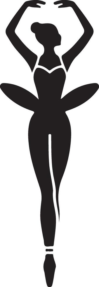bailarina danza vector icono en plano estilo negro color silueta blanco antecedentes 19
