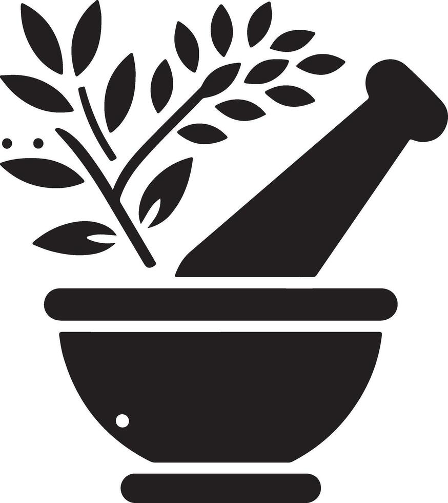 minimal Mortar and pestle icon symbol, flat illustration, white background 18 vector