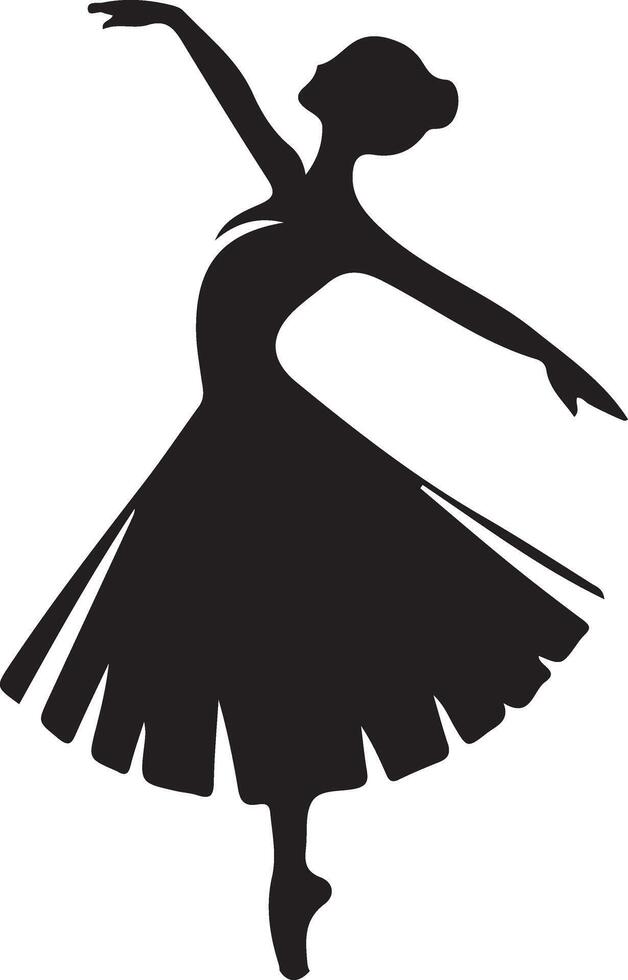Ballerina Dance vector icon in flat style black color silhouette white background 8