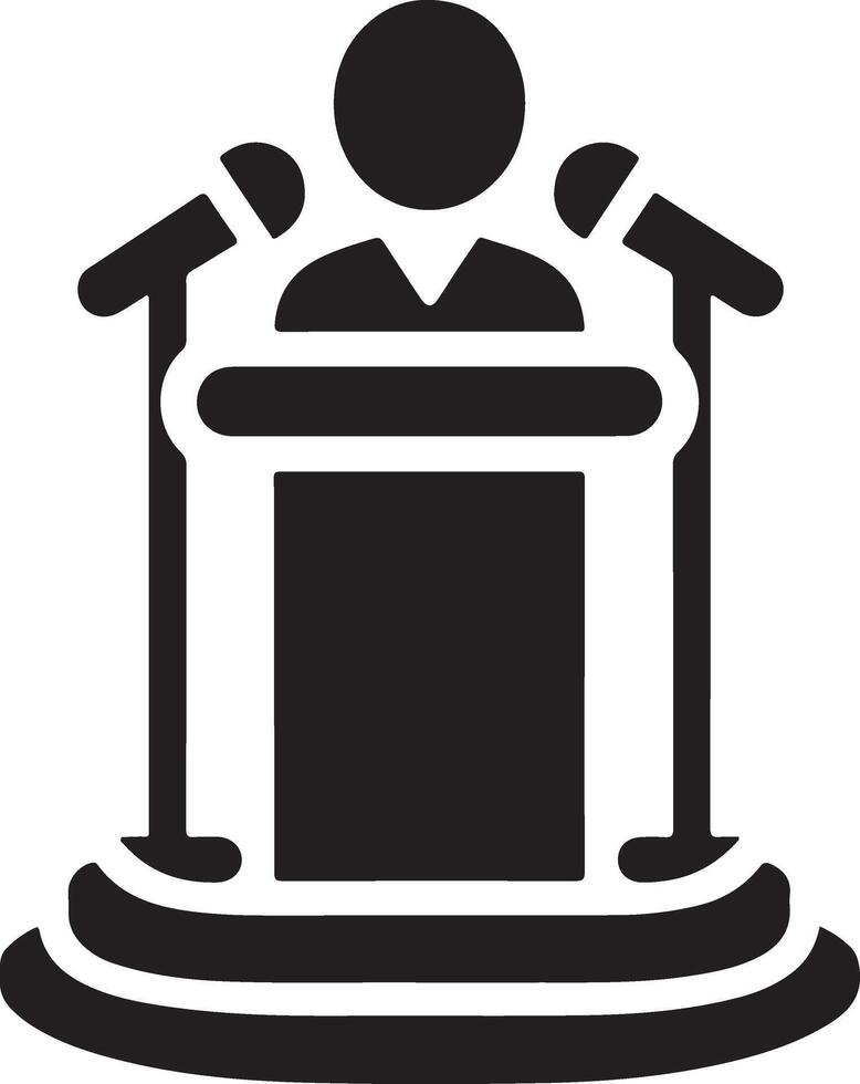 Podium Icon Vector Person Public Speech for Presentation white background 15