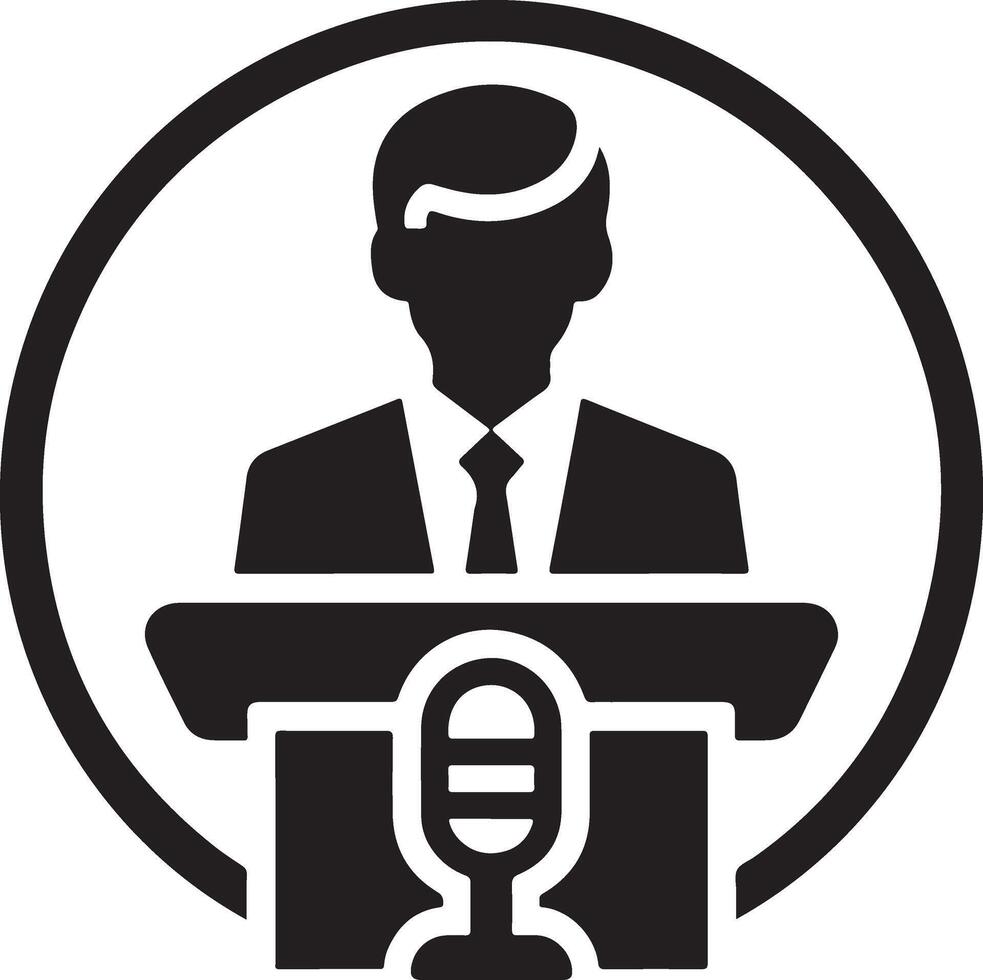 Podium Icon Vector Person Public Speech for Presentation white background 22