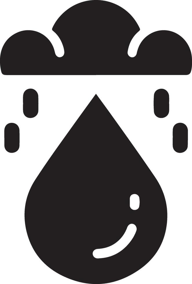 minimal Rain drop icon symbol, flat illustration, black color silhouette, white background 14 vector