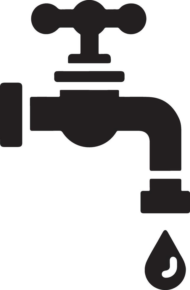 Water tap vector, symbol, clipart, sign, black color silhouette, white background 14 vector