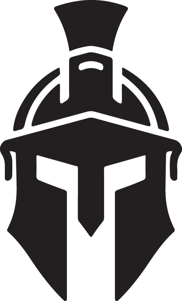 minimal Spartan helmet vector black color silhouette, white background 20