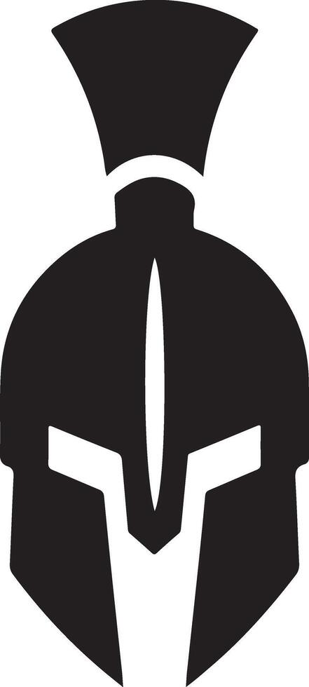 minimal Spartan helmet vector black color silhouette, white background 7