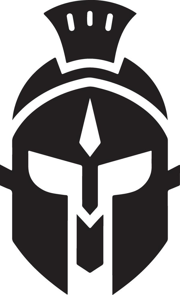 minimal Spartan helmet vector black color silhouette, white background 12