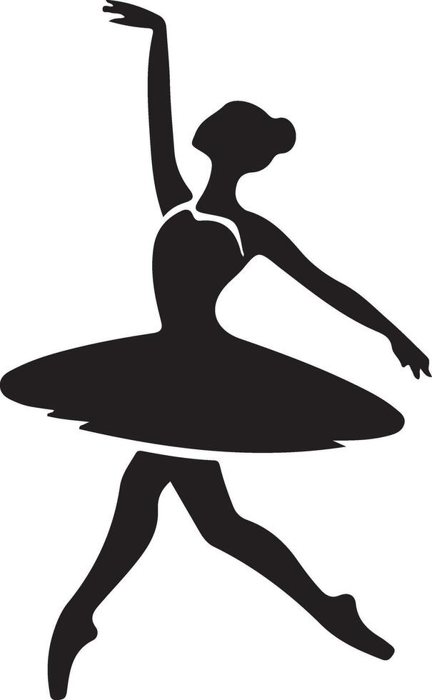 Ballerina Dance vector icon in flat style black color silhouette white background 4