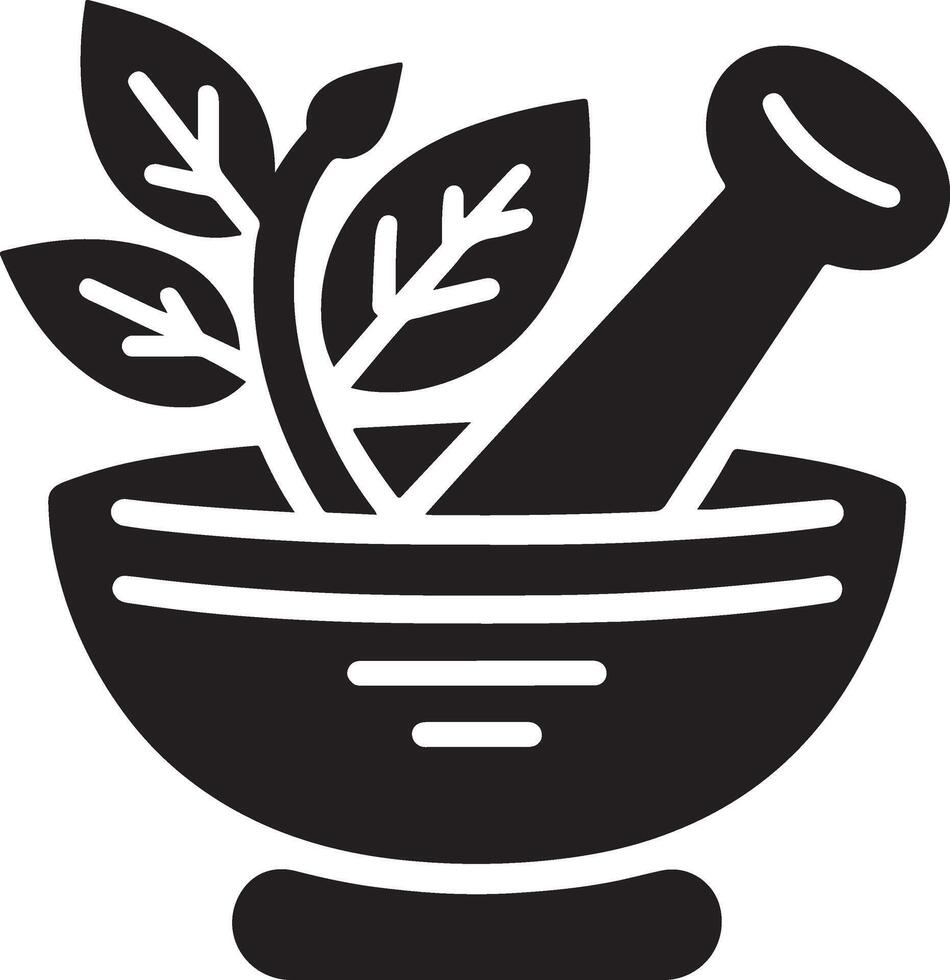 minimal Mortar and pestle icon symbol, flat illustration, white background 7 vector