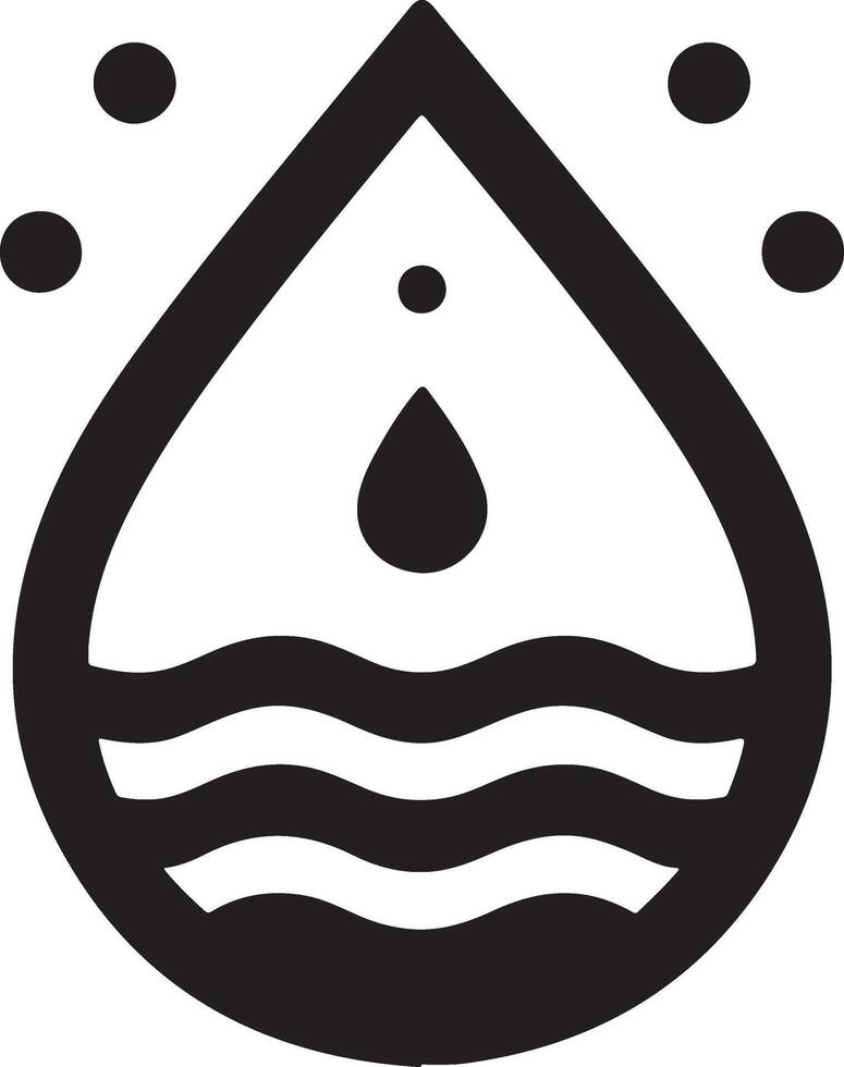 minimal Rain drop icon symbol, flat illustration, black color silhouette, white background vector