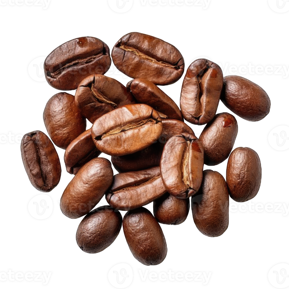 AI generated coffee beans on Transparent Background png