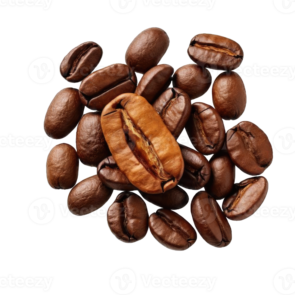 AI generated coffee beans on Transparent Background png