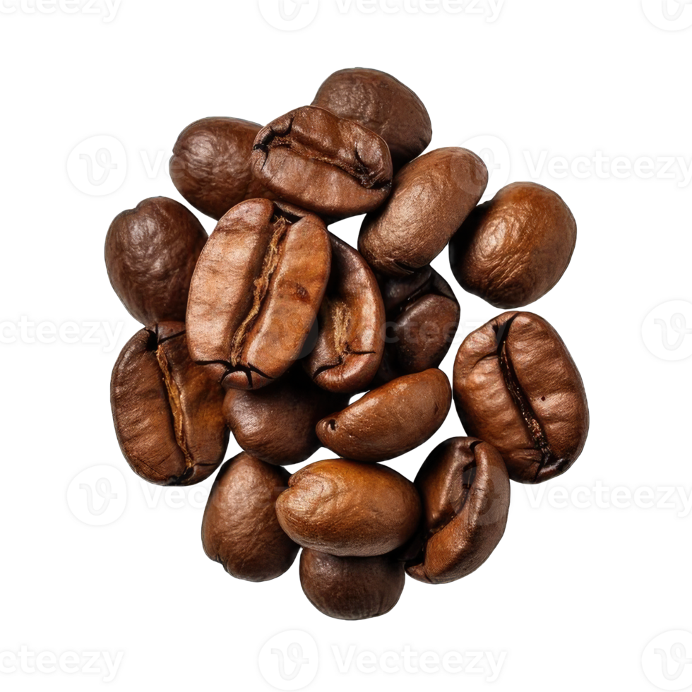 AI generated coffee beans on Transparent Background png