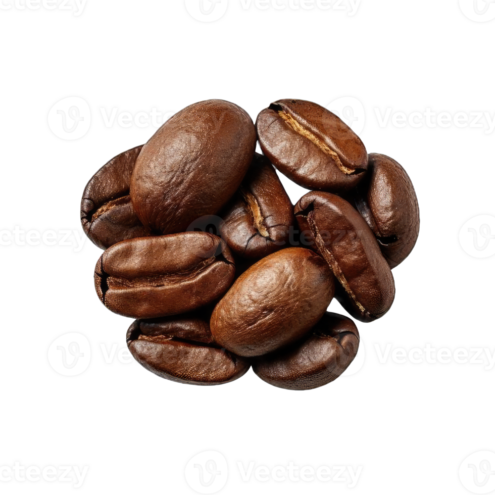 AI generated coffee beans on Transparent Background png