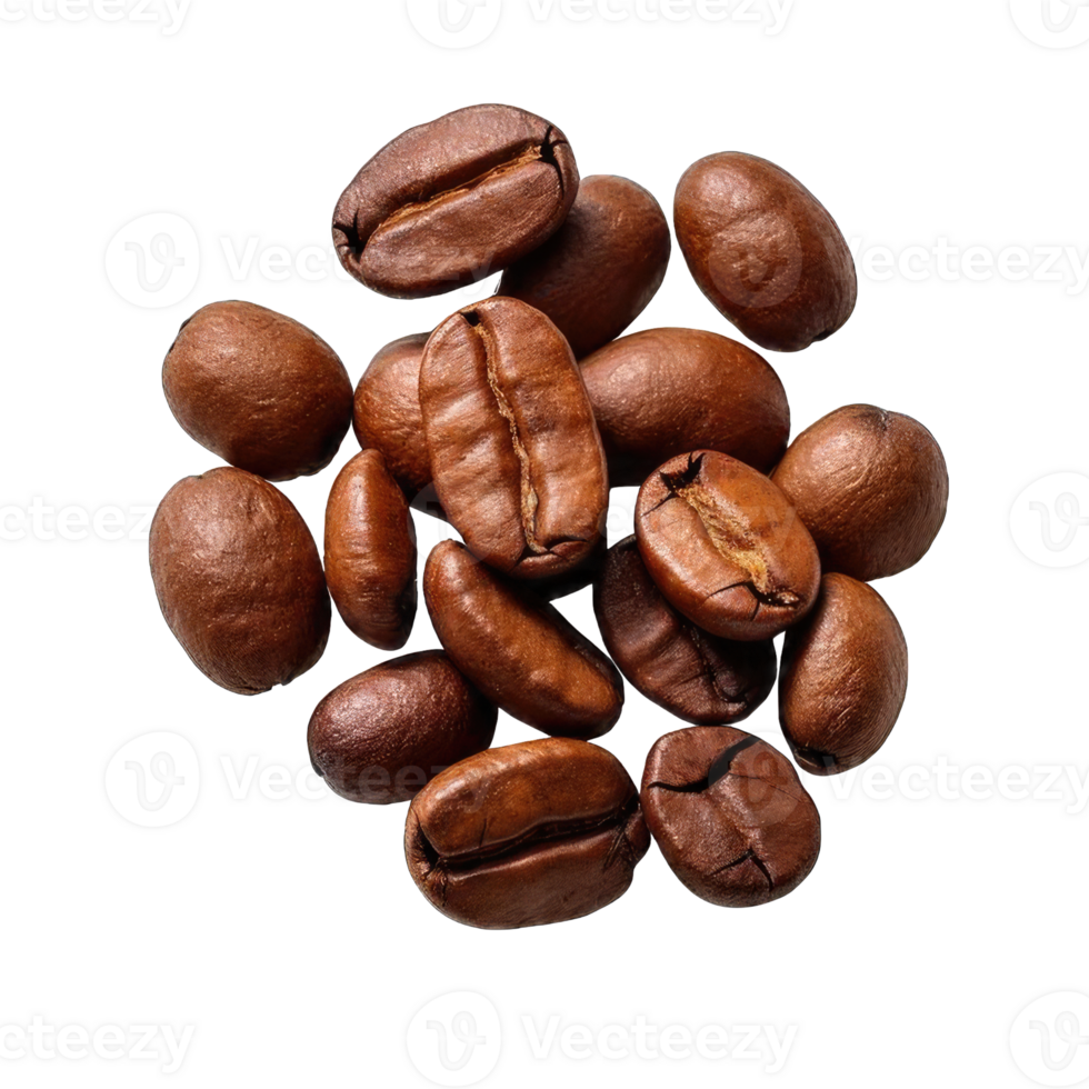 AI generated coffee beans on Transparent Background png