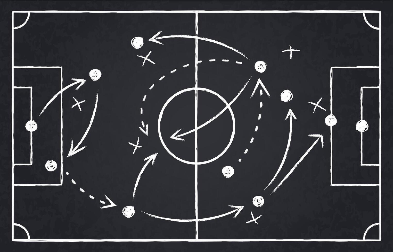 tiza fútbol estrategia. fútbol americano equipo estrategia y jugar táctica, fútbol taza campeonato pizarra juego formación vector ilustración conjunto