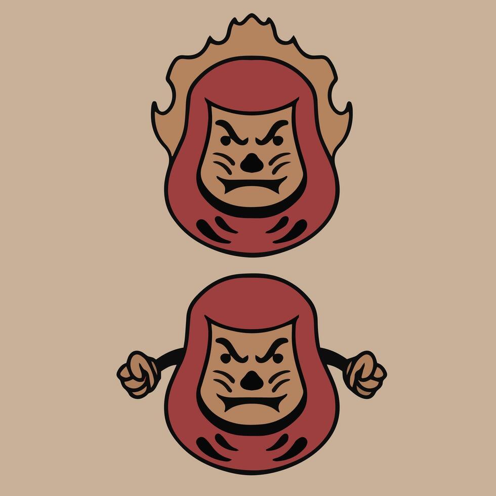 vector illustration of a daruma made for clothing advertising needs and so on