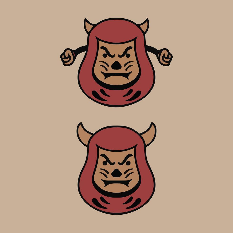 vector illustration of a daruma made for clothing advertising needs and so on