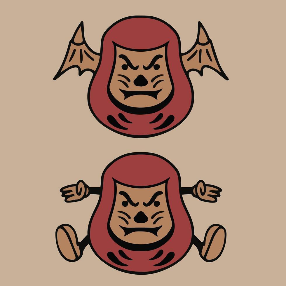 vector illustration of a daruma made for clothing advertising needs and so on