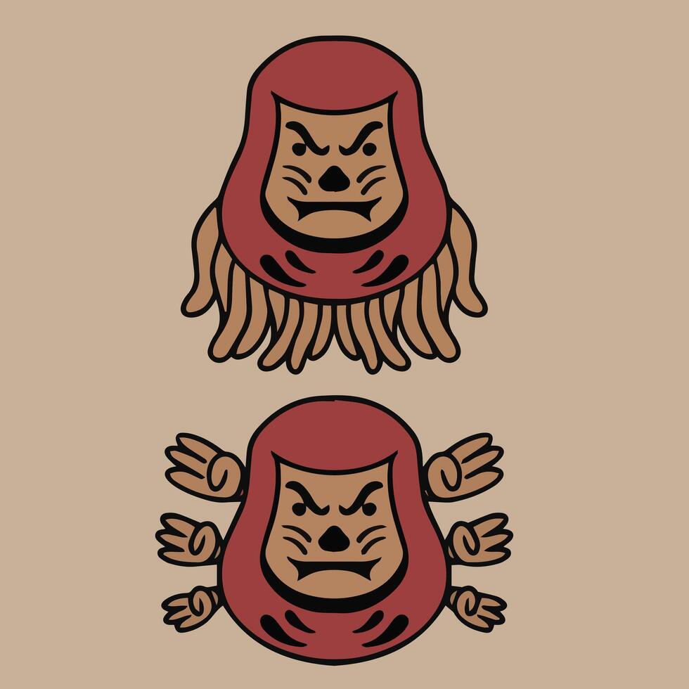 vector illustration of a daruma made for clothing advertising needs and so on