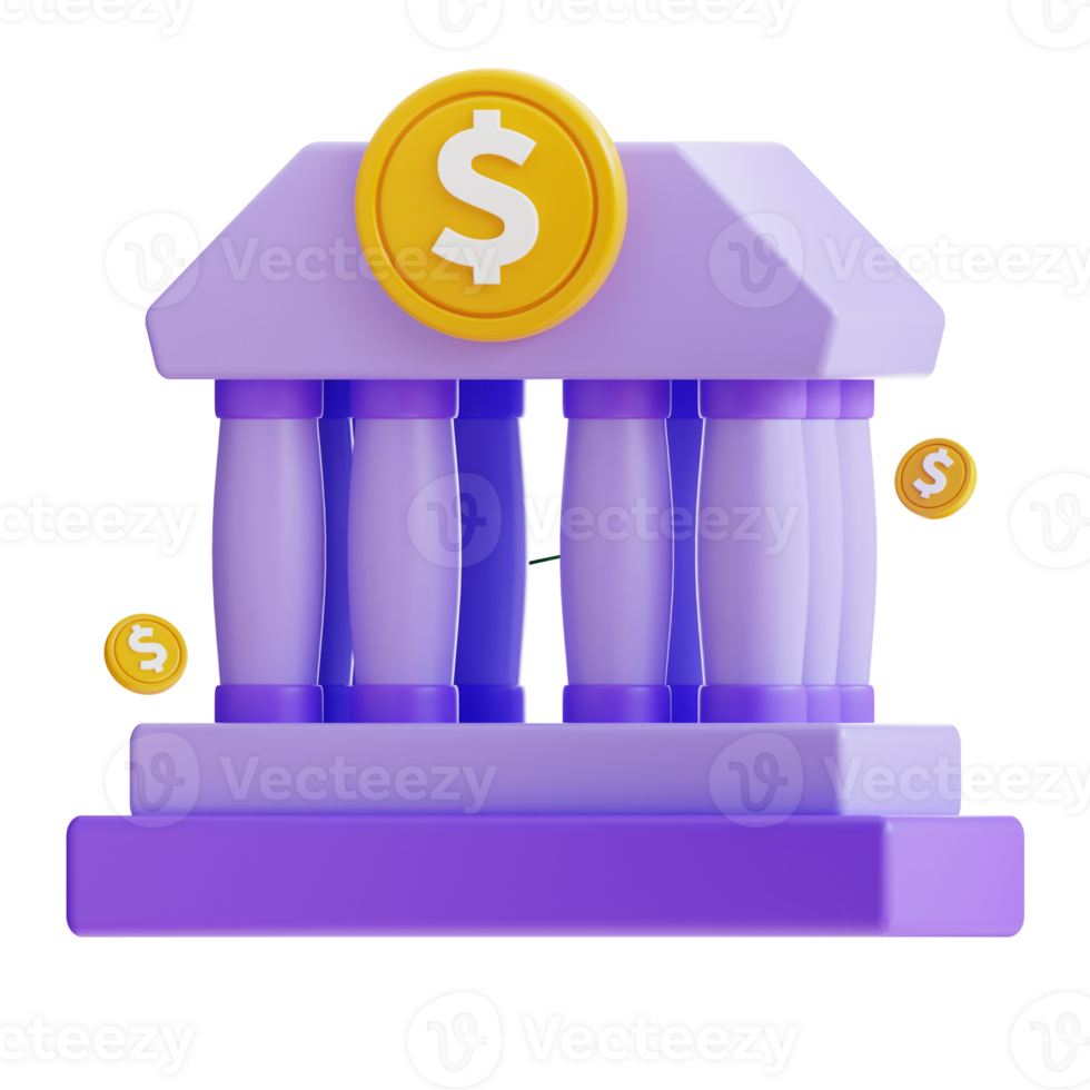3d rendering bank icon png