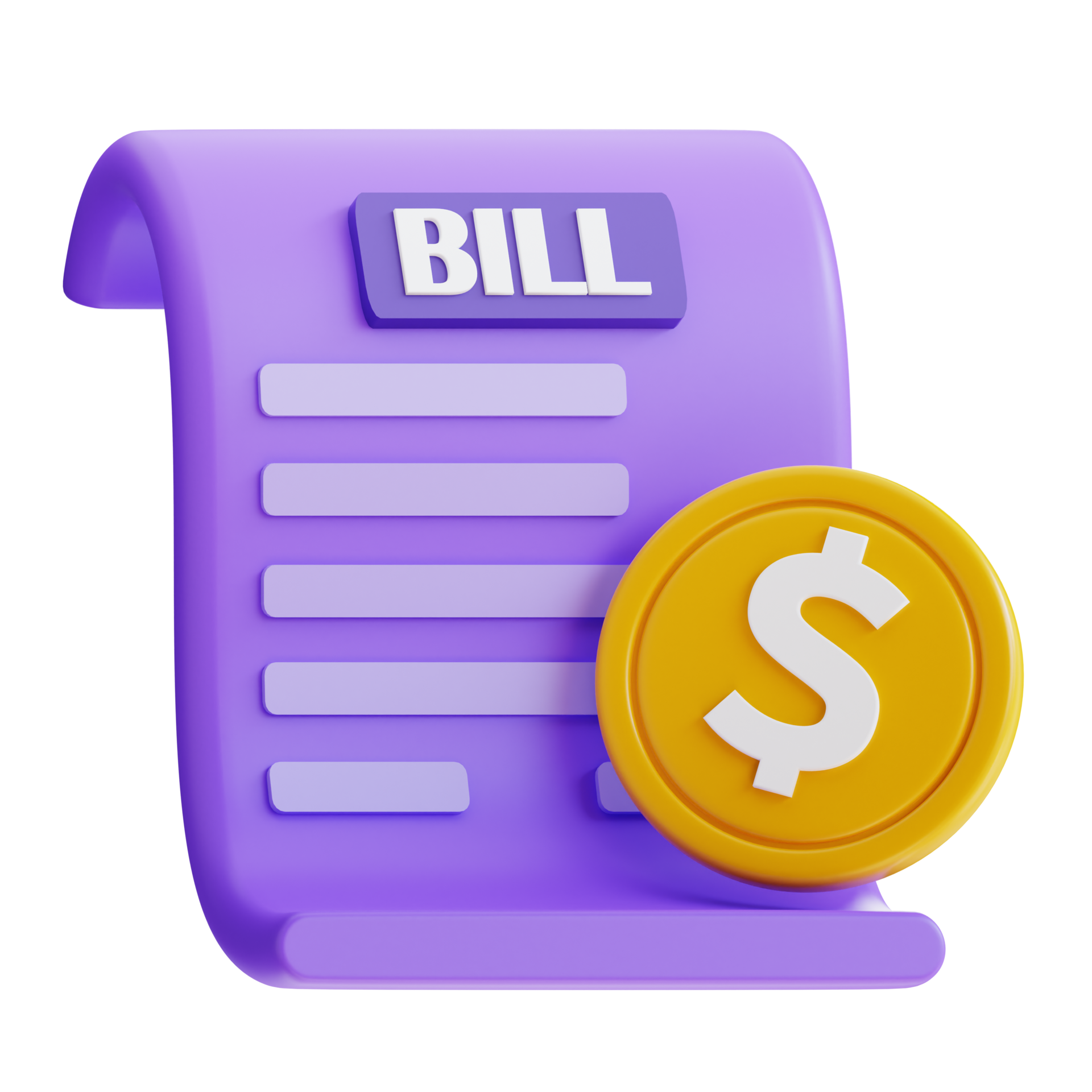 3d rendering bill payment icon 41944473 PNG