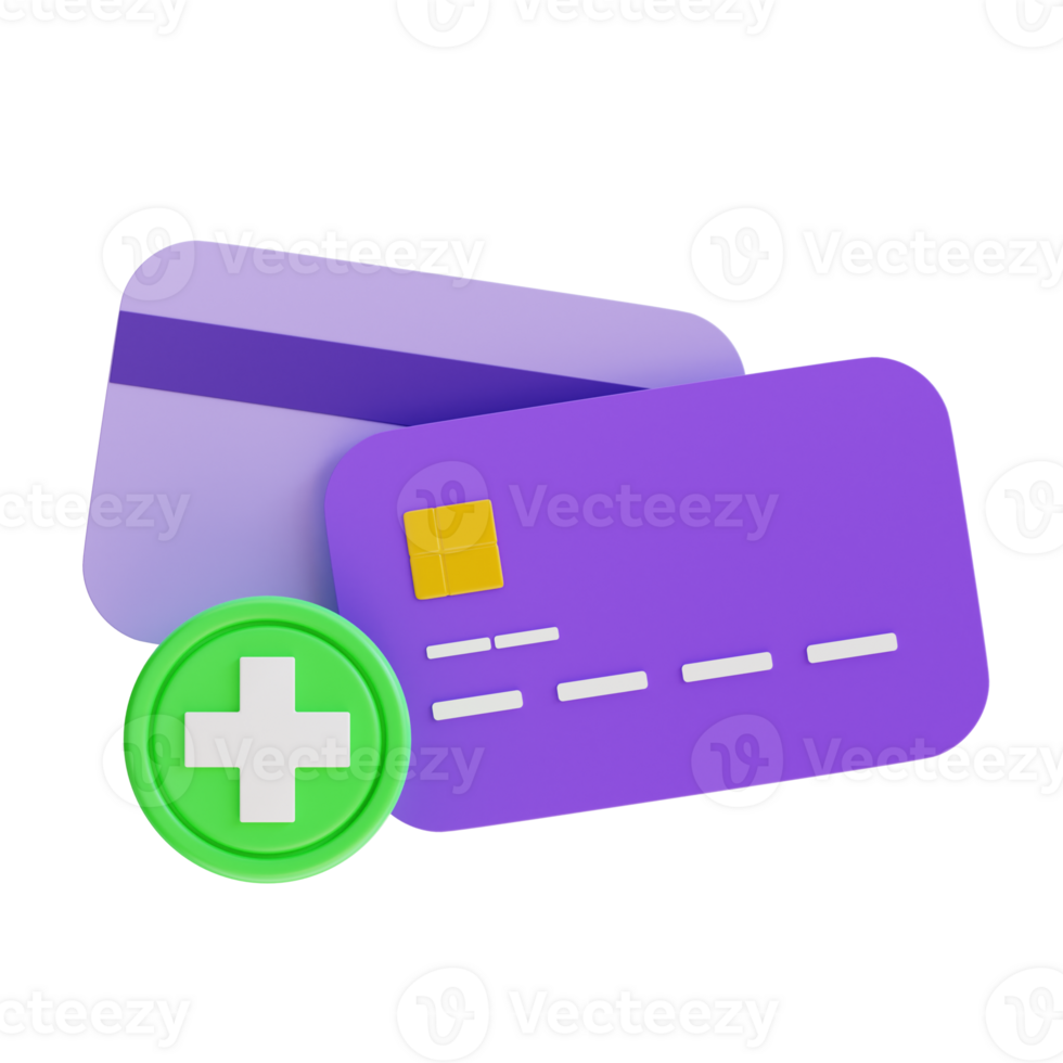 3d rendering add more card icon png